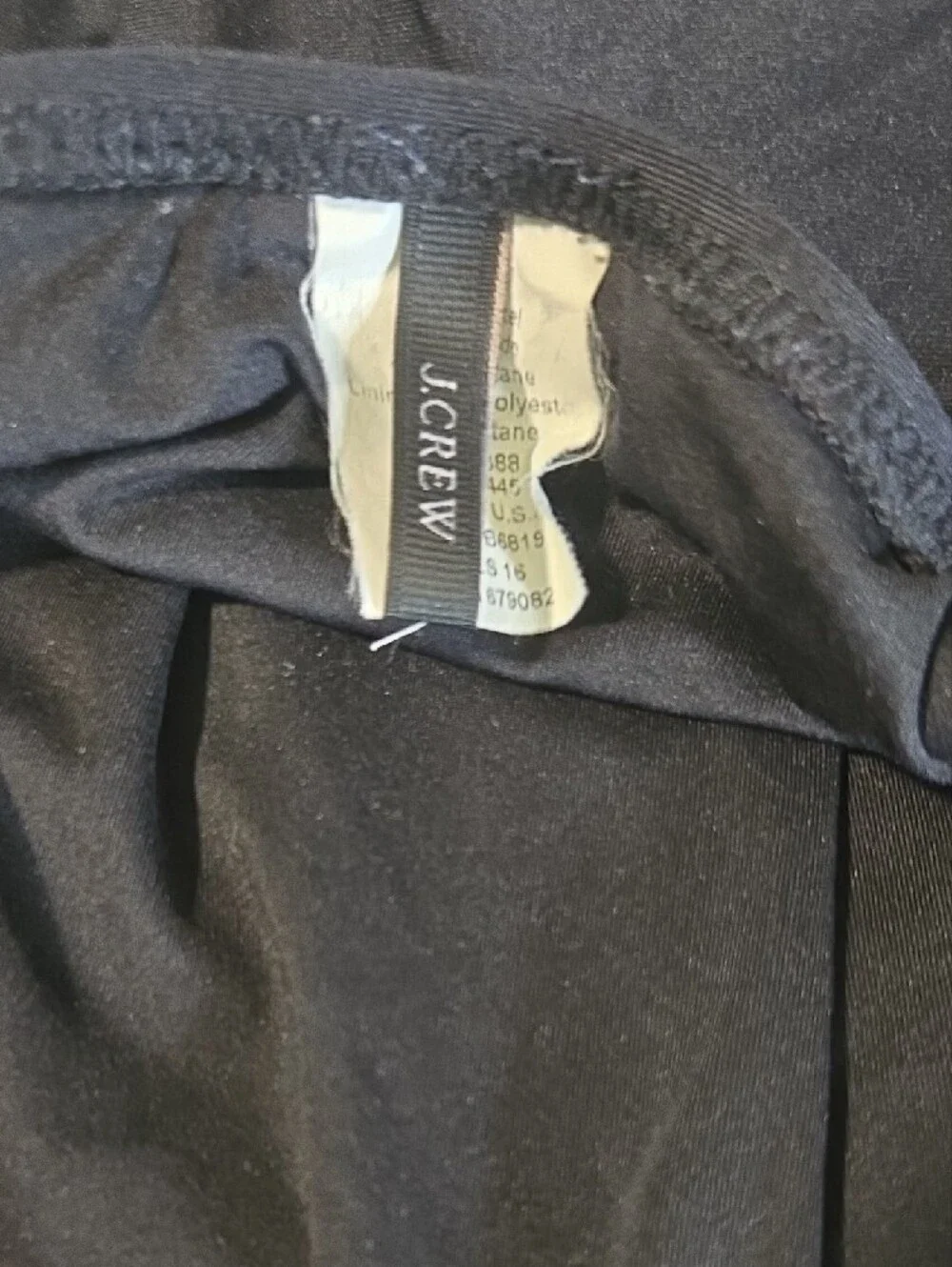 J. Crew Black One-Piece Swimsuit with Ruched Sides & Plunge Front Size 10